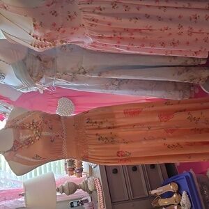 Jaase Peach Color Endless Summer Floral Maxi Dress NWOT